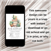 Boho Cactus Books & Brunch Kinderdusche Einladung