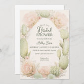 Boho Cactus, Brautparty, Blume Cactus Einladung (Vorne/Hinten)