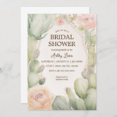 Boho Cactus Bridal Shower Einladung (Vorne/Hinten)