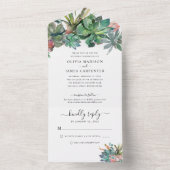 Boho Cactus Cacti Sukkulente Wüste Blumenhochzeit All In One Einladung (Innen Boden)