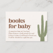 Boho Cactus Desert Baby Shower Books für Baby Begleitkarte (Vorderseite)