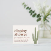 Boho Cactus Desert Baby Shower Shower Dusche Begleitkarte (Stehend Vorderseite)
