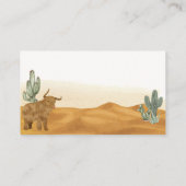 Boho Cactus Desert Books für Babydusche Begleitkarte (Rückseite)