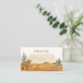 Boho Cactus Desert Books für Babydusche Begleitkarte (Stehend Vorderseite)