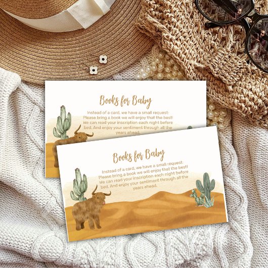 Boho Cactus Desert Books für Babydusche Begleitkarte