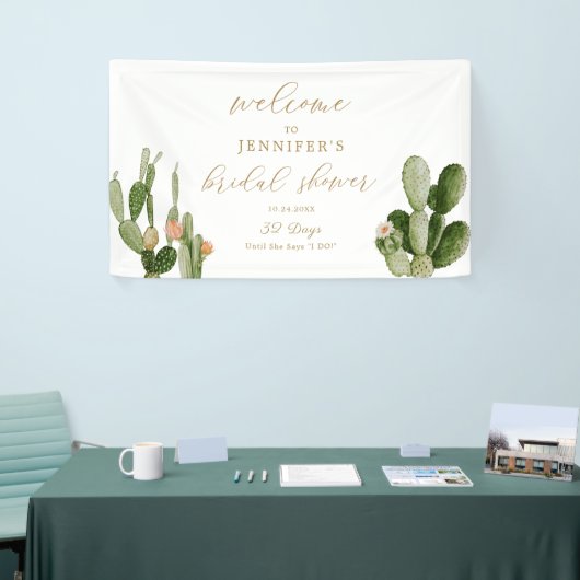 Boho Cactus Desert Brautparty Begrüßungspposter Banner (Messeveranstaltung)