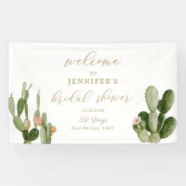 Boho Cactus Desert Brautparty Begrüßungspposter Banner