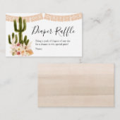 Boho Cactus Diaper Raffle Card Begleitkarte (Vorne/Hinten)