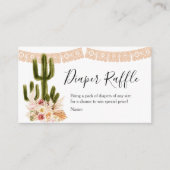 Boho Cactus Diaper Raffle Card Begleitkarte (Vorderseite)