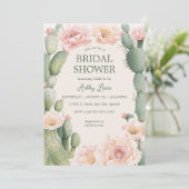Boho Cactus Fiesta Brautparty Einladung (Stehend Vorderseite)