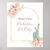 Boho Cactus Floral Predictions for baby Poster (Vorne)