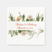 Boho Cactus Floral Rustic Serviette (Vorderseite)