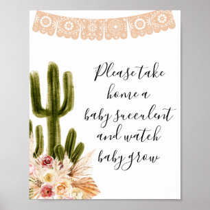 Boho Cactus Gold Bitte nehmen Sie ein Babysukkulat Poster