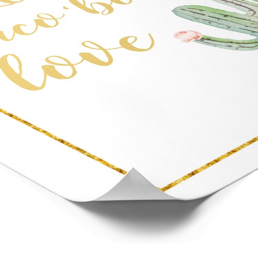 Boho Cactus Let's taco 'über Liebe Brautparty Poster (Ecke)