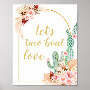 Boho Cactus Let's taco 'über Liebe Brautparty Poster