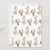 Boho Cactus Liebe und Tacos Brautparty Einladung (Rückseite)