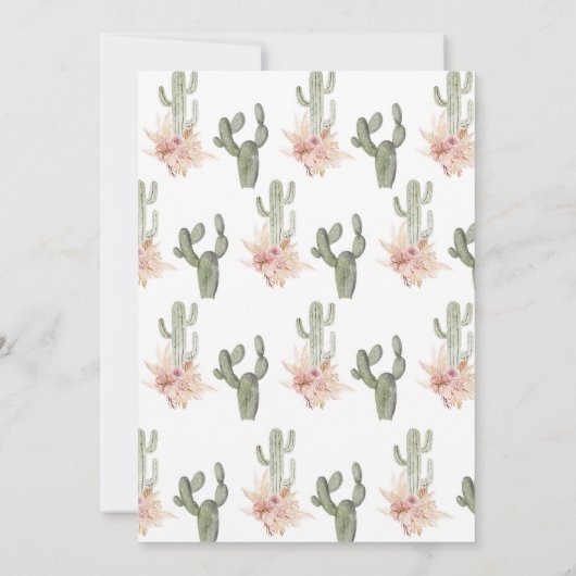 Boho Cactus Liebe und Tacos Brautparty Einladung (Rückseite)