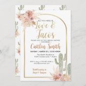 Boho Cactus Liebe und Tacos Brautparty Einladung (Vorne/Hinten)