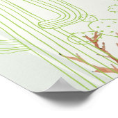 Boho Cactus Line Art Arch Begrüßung Kinderdusche Poster (Ecke)