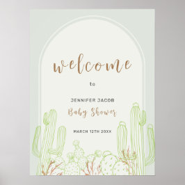 Boho Cactus Line Art Arch Begrüßung Kinderdusche Poster