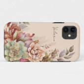 Boho Cactus monogram Case-Mate iPhone Hülle (Rückseite (Horizontal))