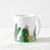 Boho Cactus Painting in Green Personalisiert Kaffeetasse (VorderseiteRechts)