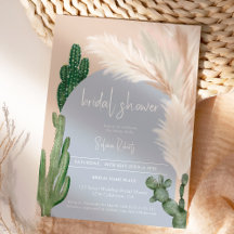Boho cactus pampas arch blue Brautparty