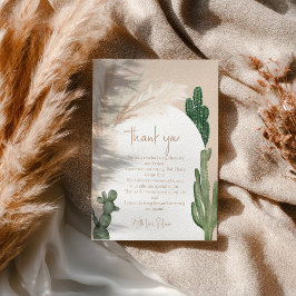 Boho cactus pampas arch desert Brautparty Dankeskarte