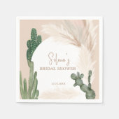 Boho cactus pampas arch desert Brautparty Serviette (Vorderseite)