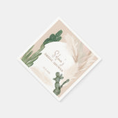 Boho cactus pampas arch desert Brautparty Serviette (Ecke)