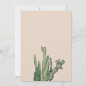 Boho cactus pampas arch green Brautparty Einladung (Rückseite)