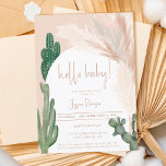 Boho cactus pampas arch hello baby dusche einladung<br><div class="desc">Hallo Baby! Tropische Boho Wüste grüne Kaktus und Pampas Gras geschlechtsneutral hello Baby Dusche wild Kakteen,  Pampas Aquarell,  Bogen geformt mit abgestuften Erdtönen mit hellbeige und Terracotta Farben.</div>