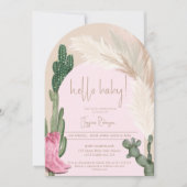 Boho cactus pampas arch hello baby dusche einladung (Vorderseite)