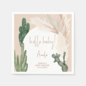 Boho cactus pampas arch hello baby dusche serviette (Vorderseite)