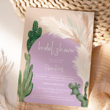 Boho cactus pampas arch lila Brautparty