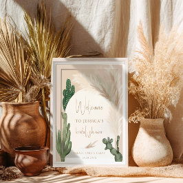 Boho cactus pampas arch Welcome Brautparty Poster