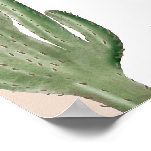 Boho cactus pampas arch Welcome Brautparty Poster (Ecke)