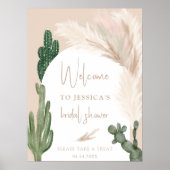 Boho cactus pampas arch Welcome Brautparty Poster (Vorne)