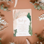 Boho cactus pampas arch wüste Babydusche Dankeskarte<br><div class="desc">Tropische rustikale Boho Wüste grüne Kakteen und getrocknete Pampas Gras geschlechtsneutrale hello Baby Dusche Dank Karte wilden grünen Aquarell Kakteen,  Pampas Aquarell,  Bogen geformt mit bohemianischen mutierten Erdtönen mit hellbeige und terracotta Farben.</div>