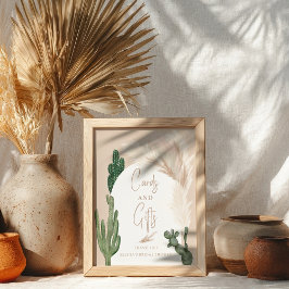 Boho cactus pampas cards gifts Brautparty Poster