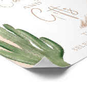 Boho cactus pampas cards gifts Brautparty Poster (Ecke)