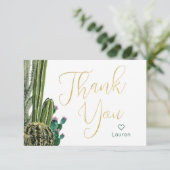 Boho Cactus Personalisiert Vielen Dank Dankeskarte (Stehend Vorderseite)