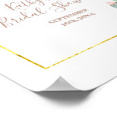 Boho Cactus Pink Blume Brautparty Begrüßungszeiche Poster (Ecke)