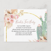 Boho Cactus Pink Blume Bücher für das Baby Einladungspostkarte (Vorderseite)