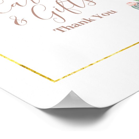 Boho Cactus Pink Blume Karten und Geschenke Zeiche Poster (Ecke)