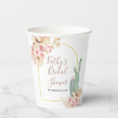 Boho Cactus Pink Blume Whitepaper Cups Pappbecher (Vorderseite)