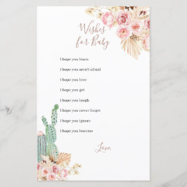 Boho Cactus Pink Blume wünscht sich ein Baby Game