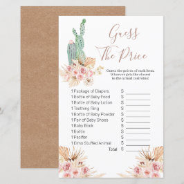Boho Cactus Pink Floral Guess the price Game