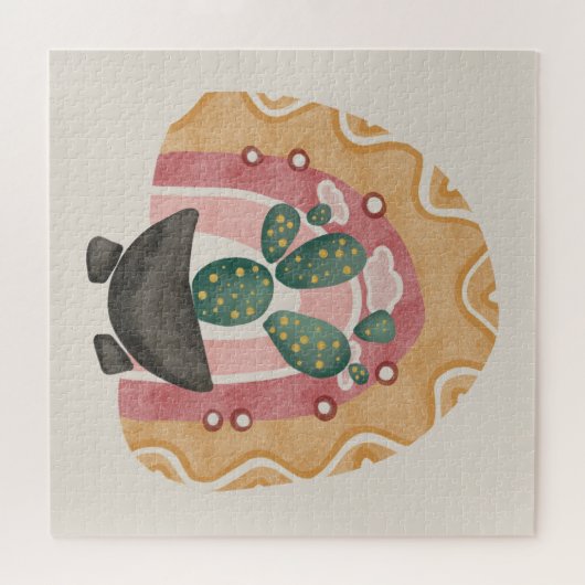 Boho Cactus Rainbow: Vibrant Wüste Vibes Puzzle (Horizontal)