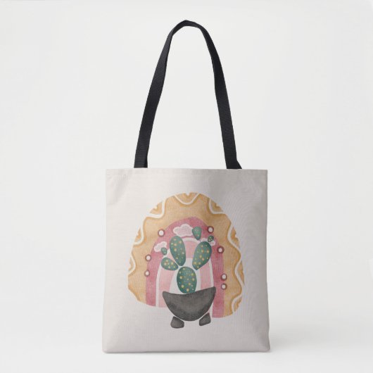 Boho Cactus Rainbow: Vibrant Wüste Vibes Tasche (Vorderseite)
